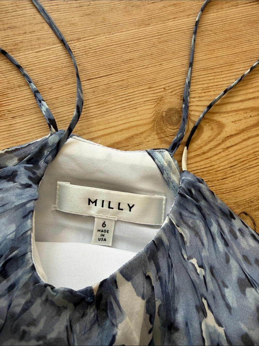 Milly Blue and White Paisley silk top - Picture 2 of 5